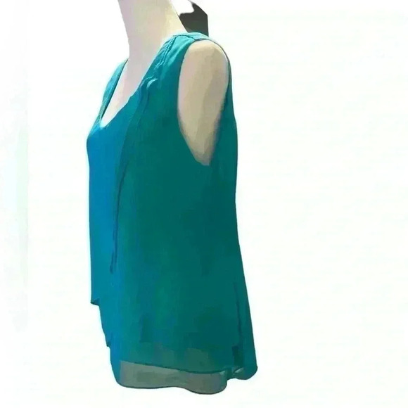 Cato Women’s sleeveless layered ruffled front in layers blue green size 14/16W - Picture 3 of 8